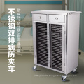 Stainless steel medical record forder trolley with drawers